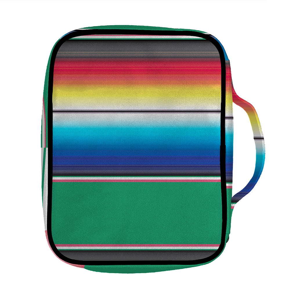 Mexican Striped Blanket Pattern Print Front Pocket Bible Bag