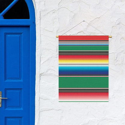 Mexican Striped Blanket Pattern Print Garden Flag