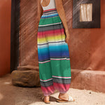 Mexican Striped Blanket Pattern Print Harem Pants