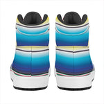 Mexican Striped Blanket Pattern Print High Top Leather Sneakers