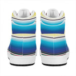 Mexican Striped Blanket Pattern Print High Top Leather Sneakers
