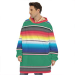 Mexican Striped Blanket Pattern Print Hoodie Blanket