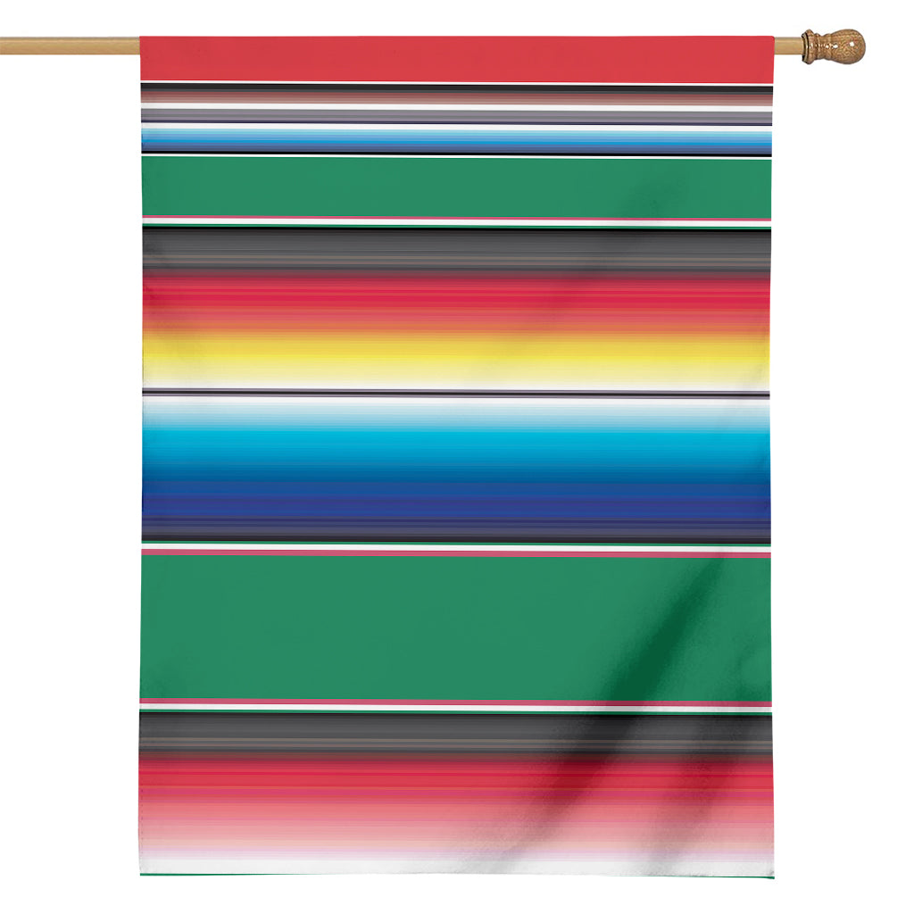 Mexican Striped Blanket Pattern Print House Flag