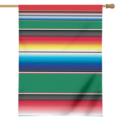 Mexican Striped Blanket Pattern Print House Flag