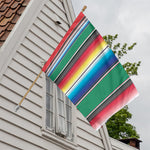 Mexican Striped Blanket Pattern Print House Flag