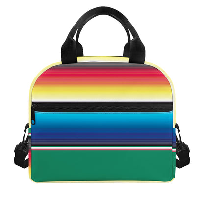 Mexican Striped Blanket Pattern Print Insulated Lunch Bag