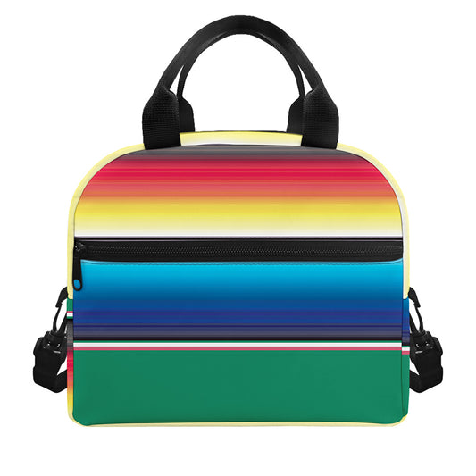 Mexican Striped Blanket Pattern Print Insulated Lunch Bag