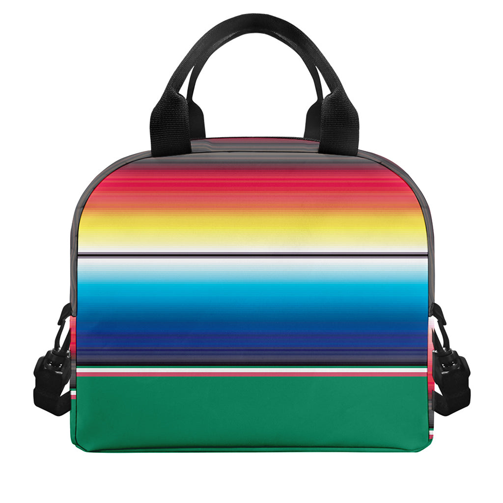 Mexican Striped Blanket Pattern Print Insulated Lunch Bag