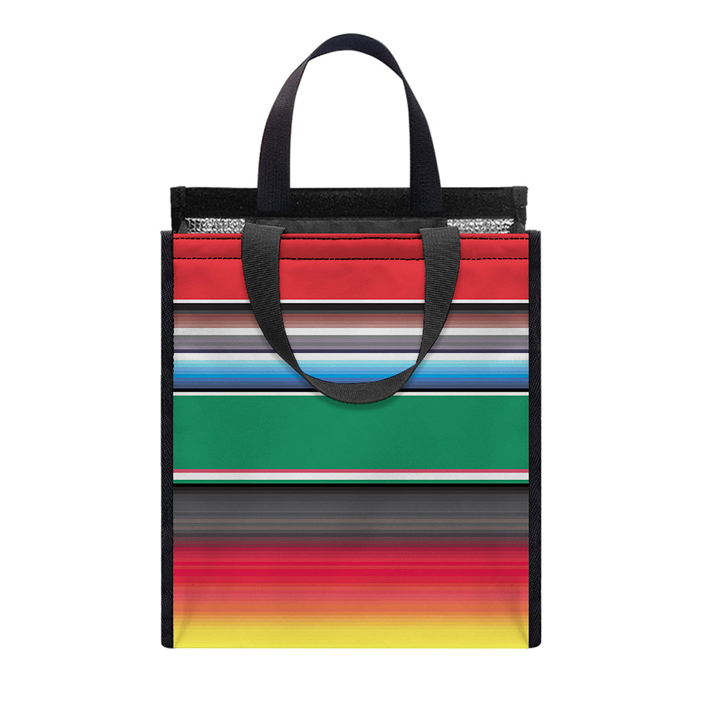 Mexican Striped Blanket Pattern Print Insulated Lunch Tote