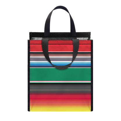 Mexican Striped Blanket Pattern Print Insulated Lunch Tote