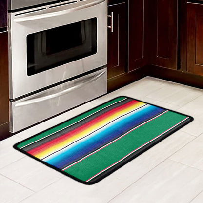 Mexican Striped Blanket Pattern Print Kitchen Mat