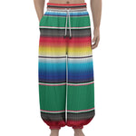 Mexican Striped Blanket Pattern Print Lantern Pants