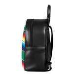 Mexican Striped Blanket Pattern Print Leather Backpack