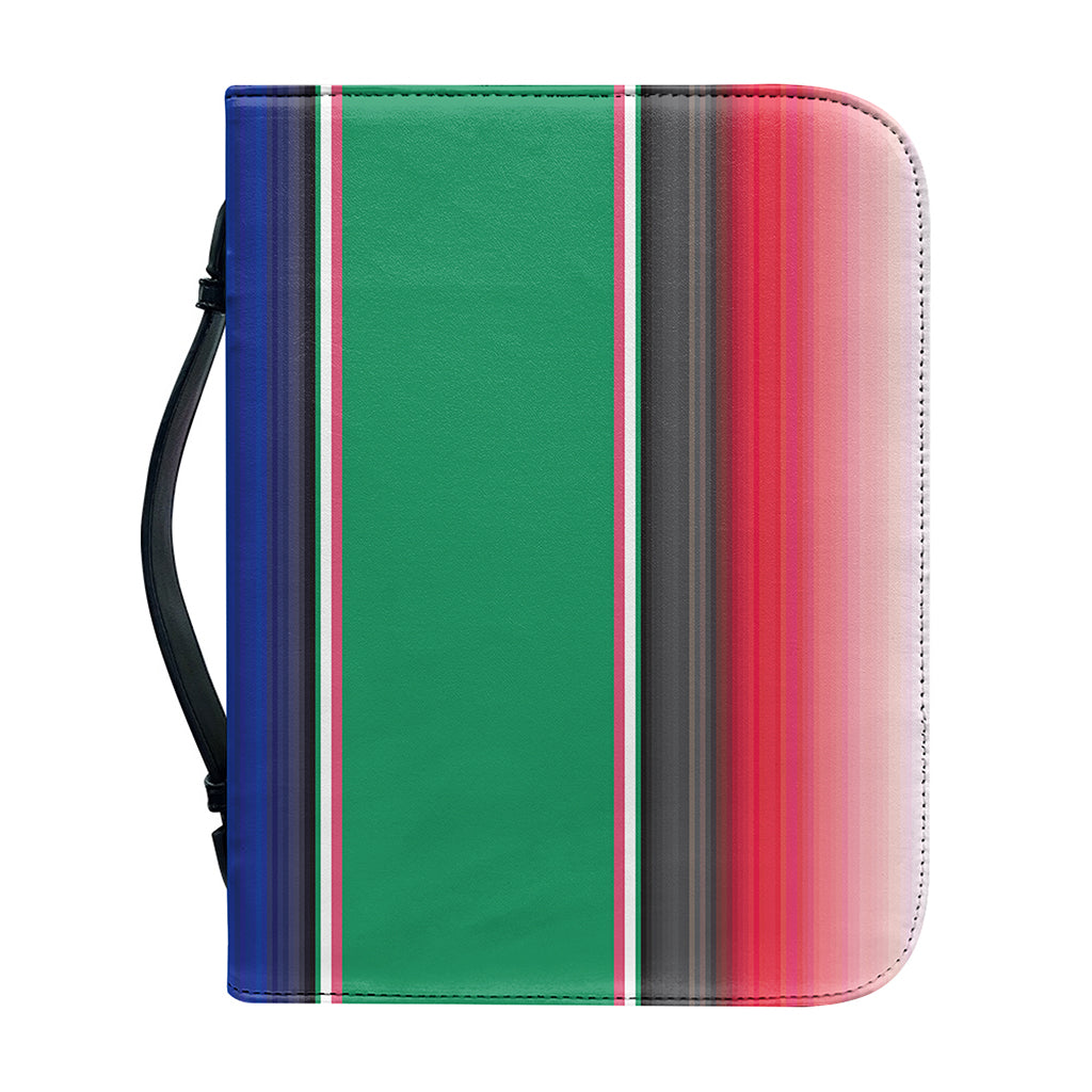 Mexican Striped Blanket Pattern Print Leather Bible Cover
