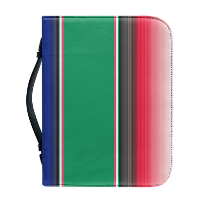 Mexican Striped Blanket Pattern Print Leather Bible Cover