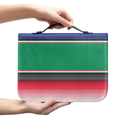 Mexican Striped Blanket Pattern Print Leather Bible Cover
