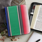 Mexican Striped Blanket Pattern Print Leather Bible Cover