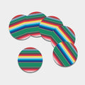 Mexican Striped Blanket Pattern Print Leather Coaster Set