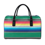 Mexican Striped Blanket Pattern Print Leather Duffle Bag