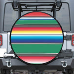 Mexican Striped Blanket Pattern Print Leather Spare Tire Cover