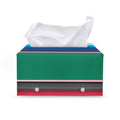 Mexican Striped Blanket Pattern Print Leather Tissue Box Cover
