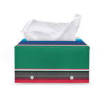 Mexican Striped Blanket Pattern Print Leather Tissue Box Cover