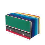 Mexican Striped Blanket Pattern Print Leather Tissue Box Cover