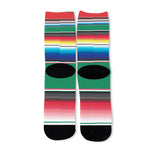 Mexican Striped Blanket Pattern Print Long Socks