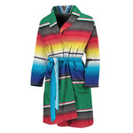 Mexican Striped Blanket Pattern Print Men's Bathrobe