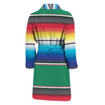 Mexican Striped Blanket Pattern Print Men's Bathrobe