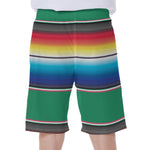 Mexican Striped Blanket Pattern Print Men's Beach Shorts