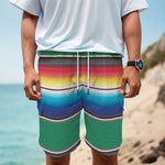 Mexican Striped Blanket Pattern Print Men's Cargo Shorts