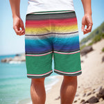 Mexican Striped Blanket Pattern Print Men's Cargo Shorts