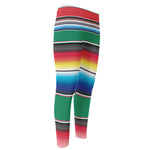 Mexican Striped Blanket Pattern Print Men's Compression Pants