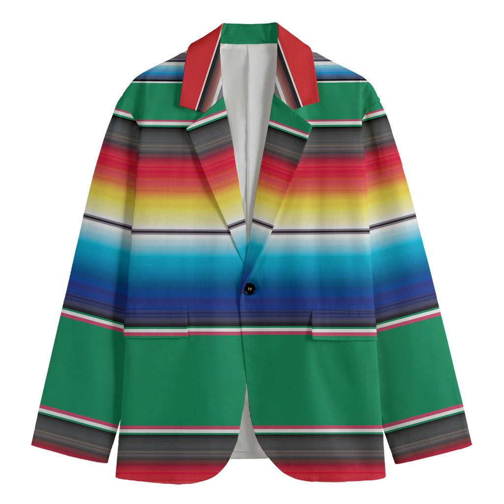 Mexican Striped Blanket Pattern Print Men's Cotton Blazer