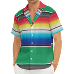 Mexican Striped Blanket Pattern Print Men's Deep V-Neck Shirt