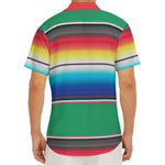 Mexican Striped Blanket Pattern Print Men's Deep V-Neck Shirt