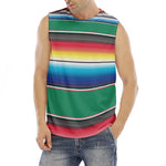Mexican Striped Blanket Pattern Print Men's Fitness Tank Top
