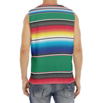 Mexican Striped Blanket Pattern Print Men's Fitness Tank Top
