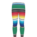 Mexican Striped Blanket Pattern Print Men's leggings