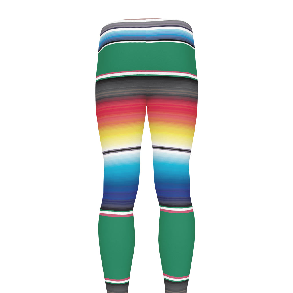 Mexican Striped Blanket Pattern Print Men's leggings