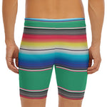 Mexican Striped Blanket Pattern Print Men's Long Boxer Briefs