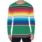 Mexican Striped Blanket Pattern Print Men's Long Sleeve T-Shirt