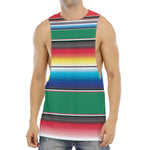 Mexican Striped Blanket Pattern Print Men's Muscle Tank Top