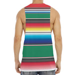 Mexican Striped Blanket Pattern Print Men's Muscle Tank Top