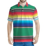 Mexican Striped Blanket Pattern Print Men's Polo Shirt