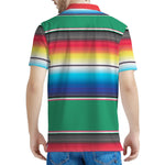 Mexican Striped Blanket Pattern Print Men's Polo Shirt