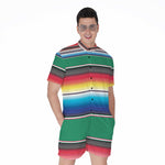 Mexican Striped Blanket Pattern Print Men's Rompers