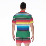 Mexican Striped Blanket Pattern Print Men's Rompers