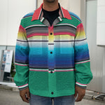 Mexican Striped Blanket Pattern Print Men's Shirt Jacket